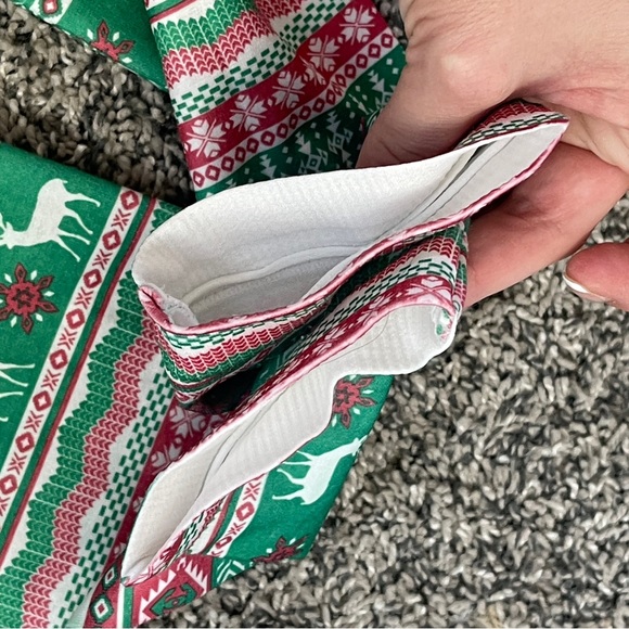 juniors deer red and green leggings size medium 7/9 - Picture 6 of 8